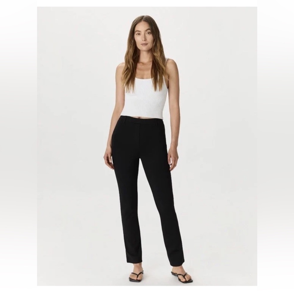 Quince Ultra-Stretch Ponte Straight Leg Career Dress Pants Black Large Tall